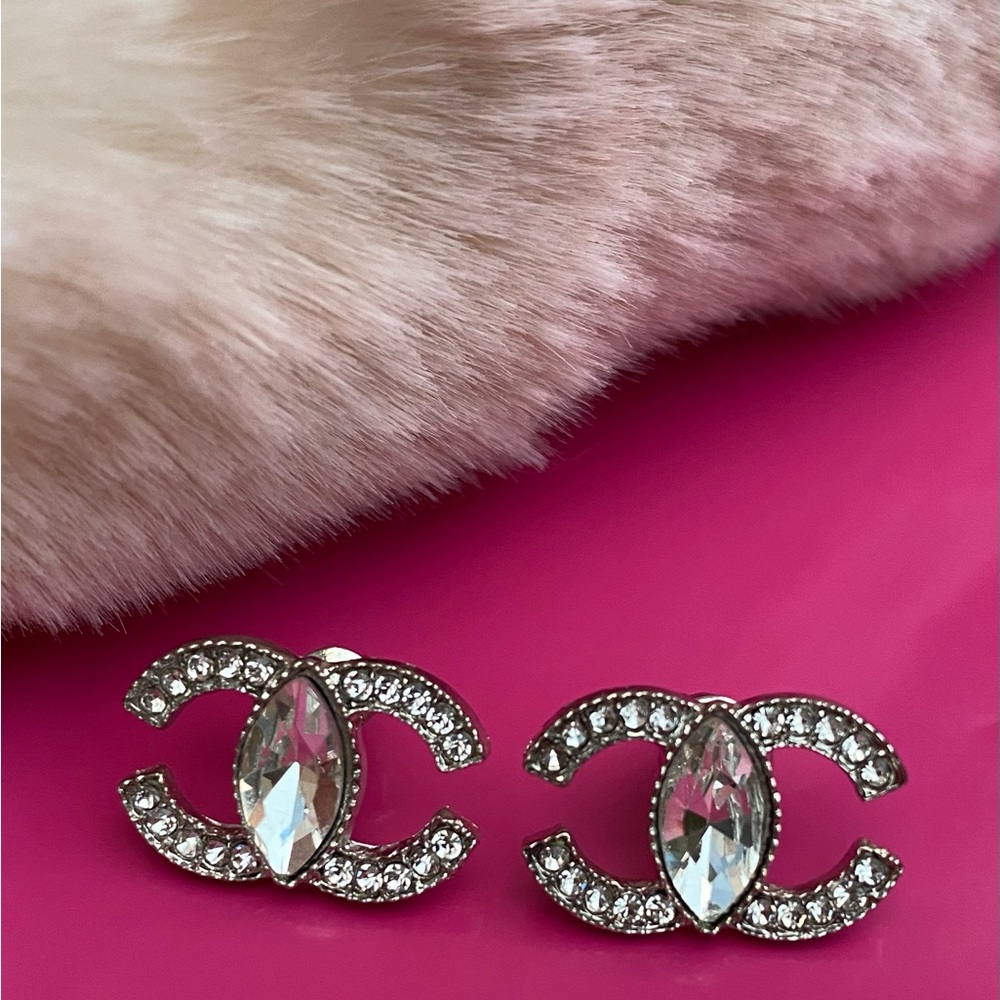 Elegant Gold and Silver Crystal Earrings